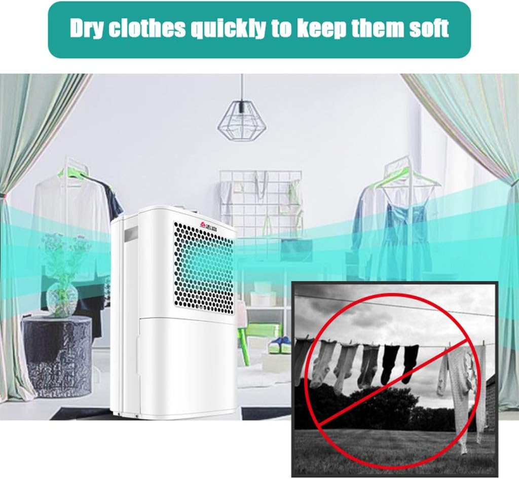 Dehumidifiers Light Sound in Small Home Bedroom Basement Air Dryer Moisture Removal and Moisture Absorber-Clothes Drying and 24-Hour Timer