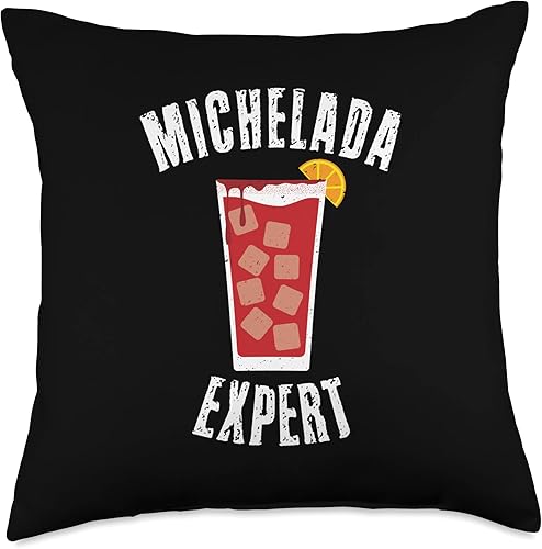 Michelada y Cerveza Michelada Expert Mexican Cerbeza Coctel Limon Spicy Camaron Throw Pillow, 18x18, Multicolor
