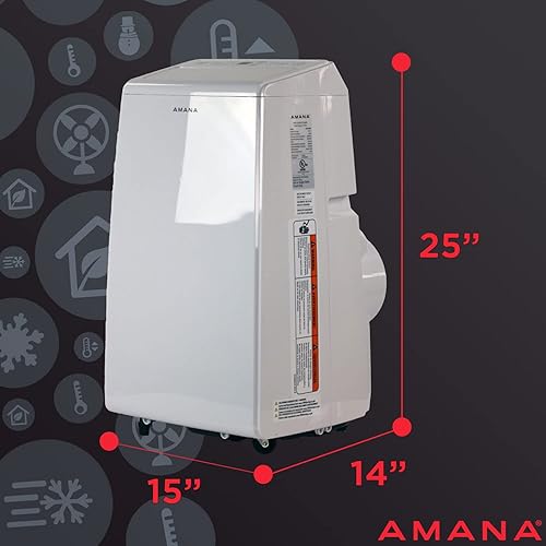Miniatura 6 de Amana Aire acondicionado portátil de 8000 BTU (5500 BTU DOE) con control remoto, color blanco (AMAP084AW)