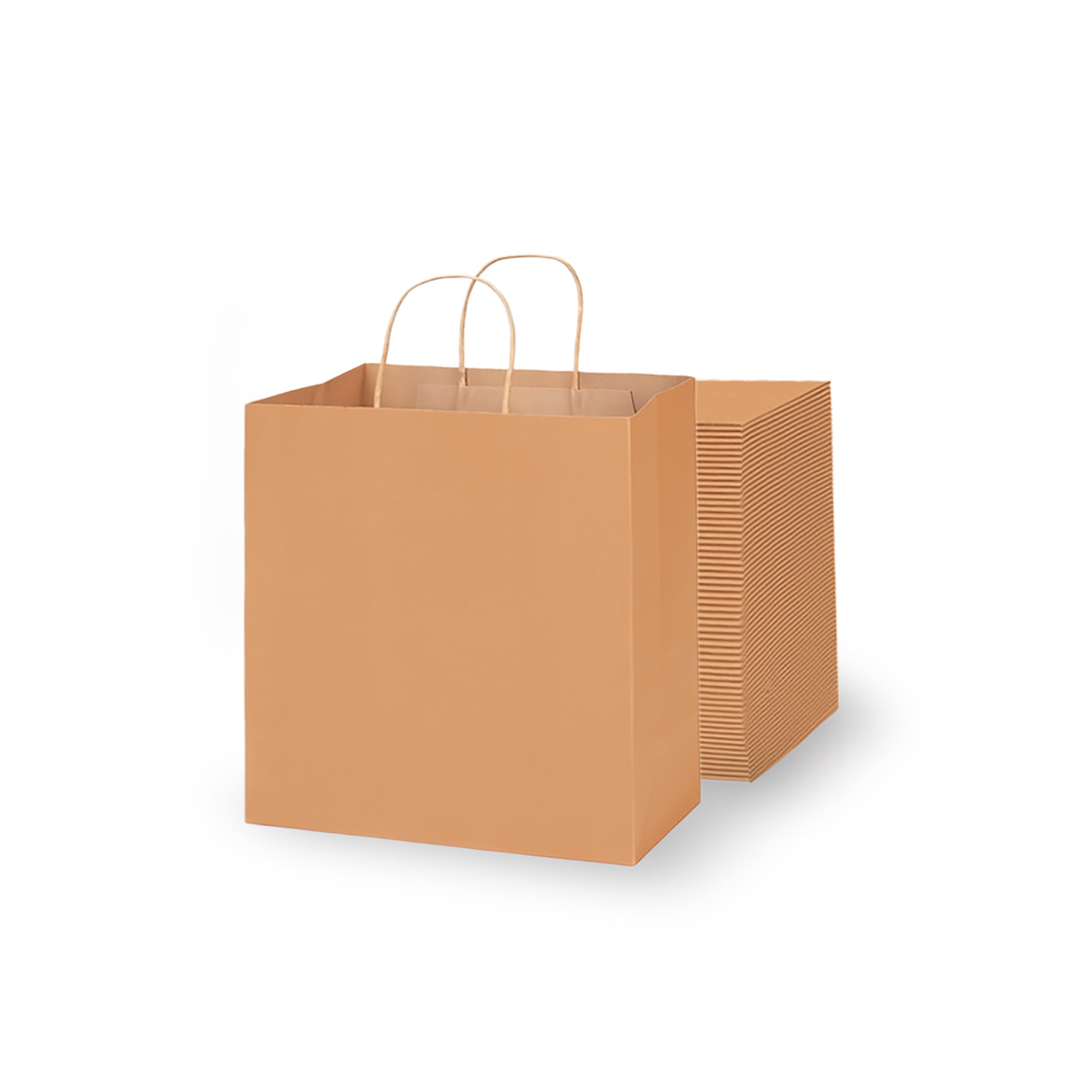Bolsas de papel kraft grandes 28x15x28 cm reutilizables para comercios 8