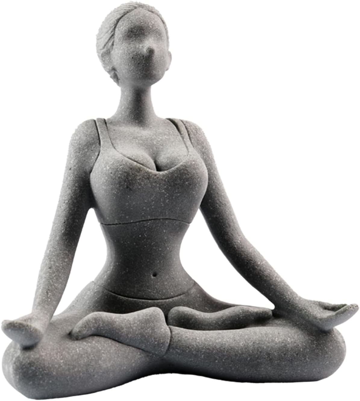 livelyfish Yoga Lady Statue Sandstone Yoga Pose Figure Meditation Women Collectible Figurines for Home Shelf Aquarium Fish Tank Decor (B-Style)