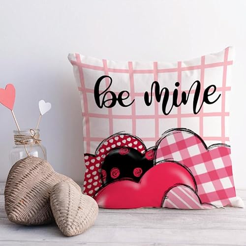 Miniatura 4 de JXZYGMD Juego de 4 fundas de almohada para el día de San Valentín de 18 x 18 pulgadas, color rojo, decoración de San Valentín, para sofá