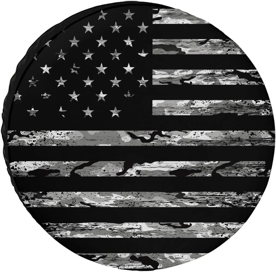 Spare Tire Covers 17inch, Cover for Jeep Trailers Cars Rvs SUV Camper, Camo US Flag Custom Polyester Wheel Tires Cover, Waterproof/Dust-Proof Automotive Accessories, Pink