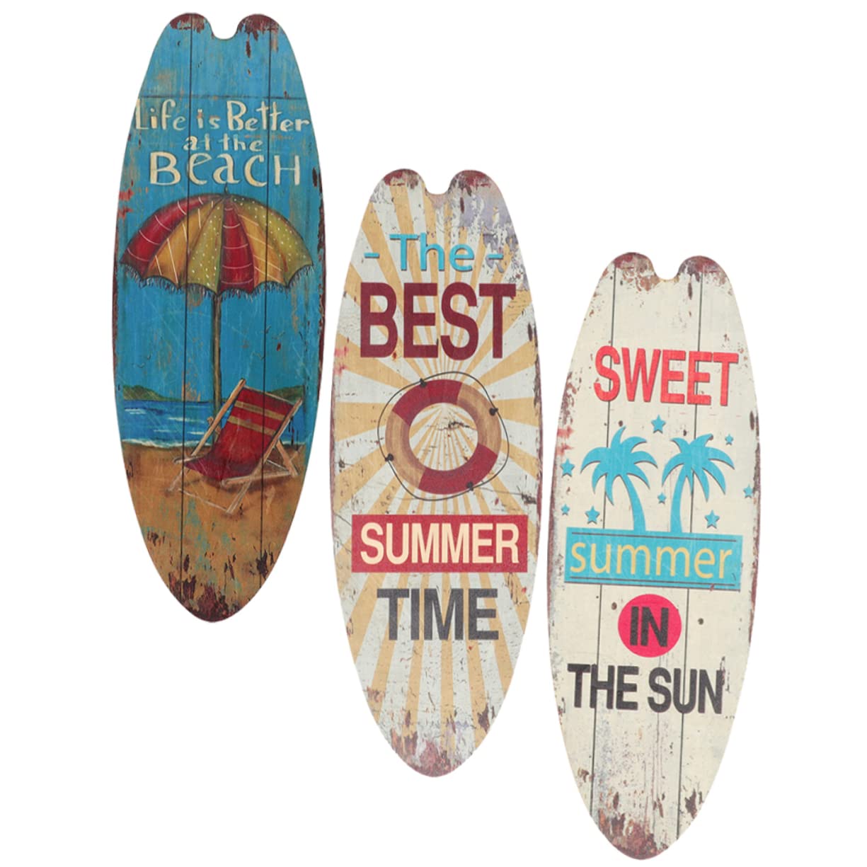 3piezas Decoración Para Pared Temática De Surf Carteles Colgantes De Playa Para Hogar y Cafeterías Diseño De Tablas De Surf Vintage