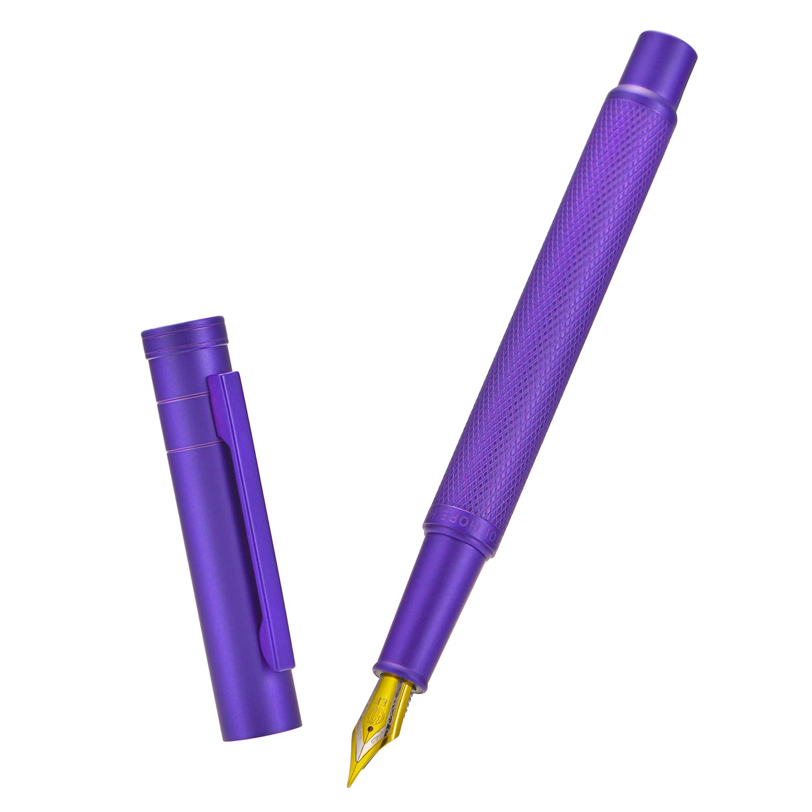 Hongdian Penna Stilografica Pennino Medio - Set Con Converter E Custodia, Nero Opaco