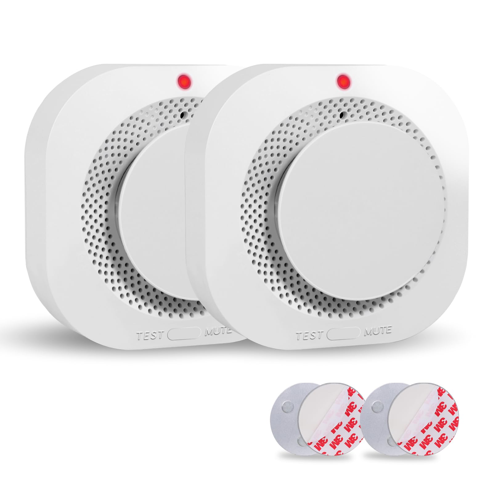 CNBINGO Smoke Alarms for Home, Optical Fire Alarms with 10 Years Life, Magnetic Mount or Screw Mount, TEST Button, LED Indicator, 85dB Loud Alarm, Conforms EN14604 Standard, 2-Pack