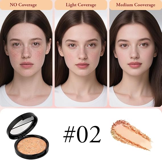 Colour Correcting Powder Foundation, Baked Foundation for Mature Skin