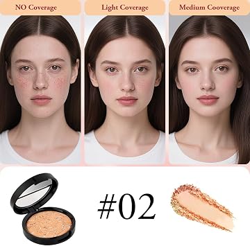 Colour Correcting Powder Foundation, Baked Foundation for Mature Skin
