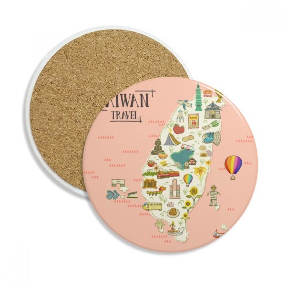Cadeau de boissons coaster Taiwan céramique colorée souvenir