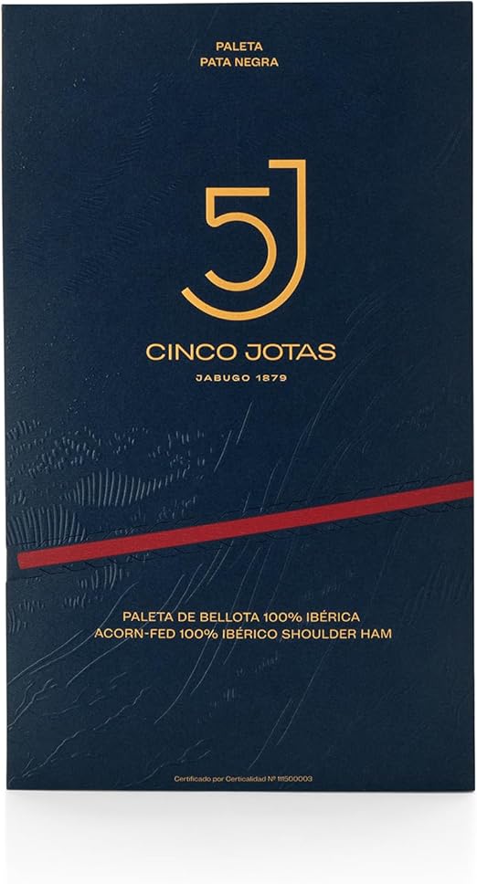 5J CINCO JOTAS DE BELLOTA 100% IBERICO JABUGO 1879 CINCOJOTAS Paleta de Bellota 100% Ibérico, 80g
