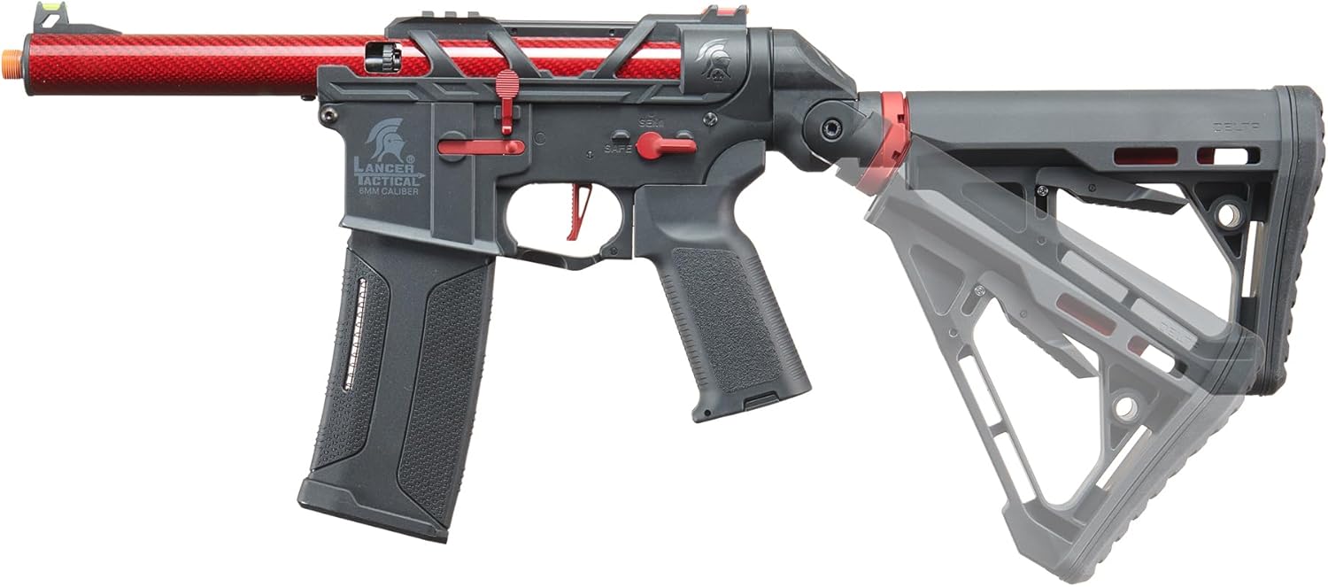 Lancer Tactical Gen 3 AirTac M4 AEG Lightweight CQB Airsoft Rifle Programmable ETU w/Adjustable Rear Stock