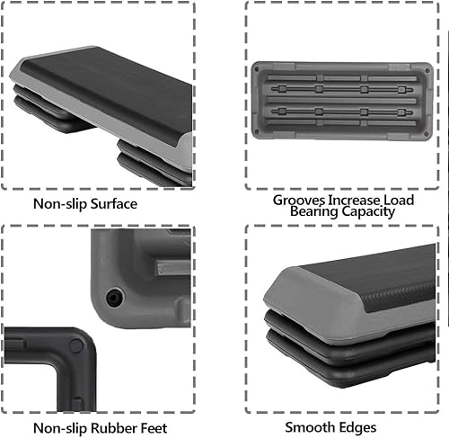 Miniatura 4 de HomGarden 28.15" & 43" Adjustable Workout Aerobic Stepper in Fitness & Exercise Step Platform Trainer Stepper