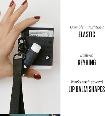 Thread Wallets Elastic Chapstick and Lip Gloss Holder Keychain