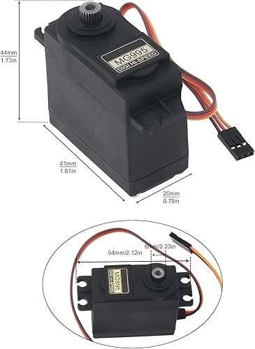 Miniatura 5 de Paquete de 2 servomotores MG995 ángulo de control de 180 grados engranaje de metal de alta velocidad servo motor para automóvil