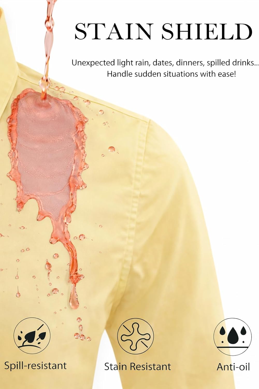 siliteelon Womens Button Down Shirt Stain Shield Short Sleeve Wrinkle Free Dress Shirt Work Blouse Business Casual Tops - Image 4