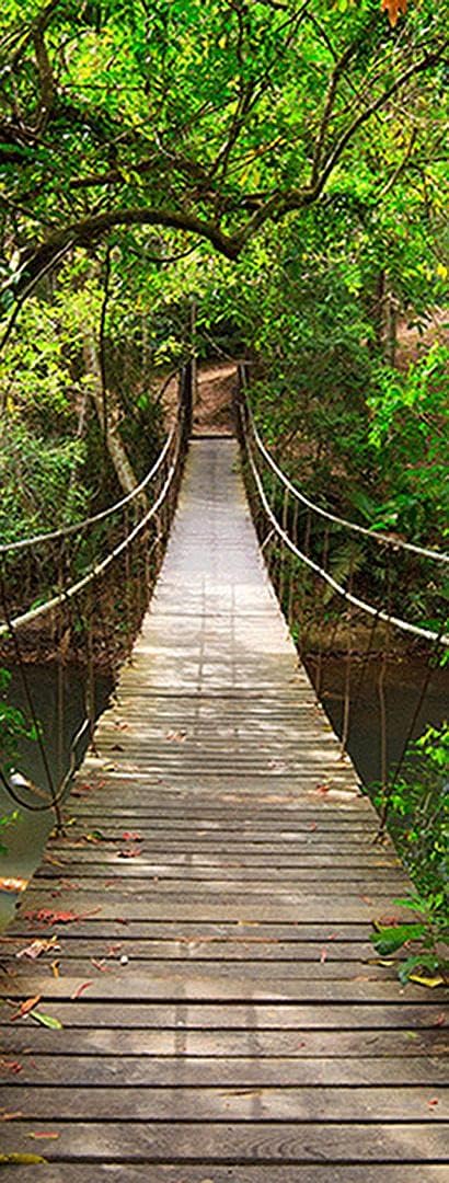 Sticker mural 3D pont forêt ChezMax grand format 77x200 cm premium