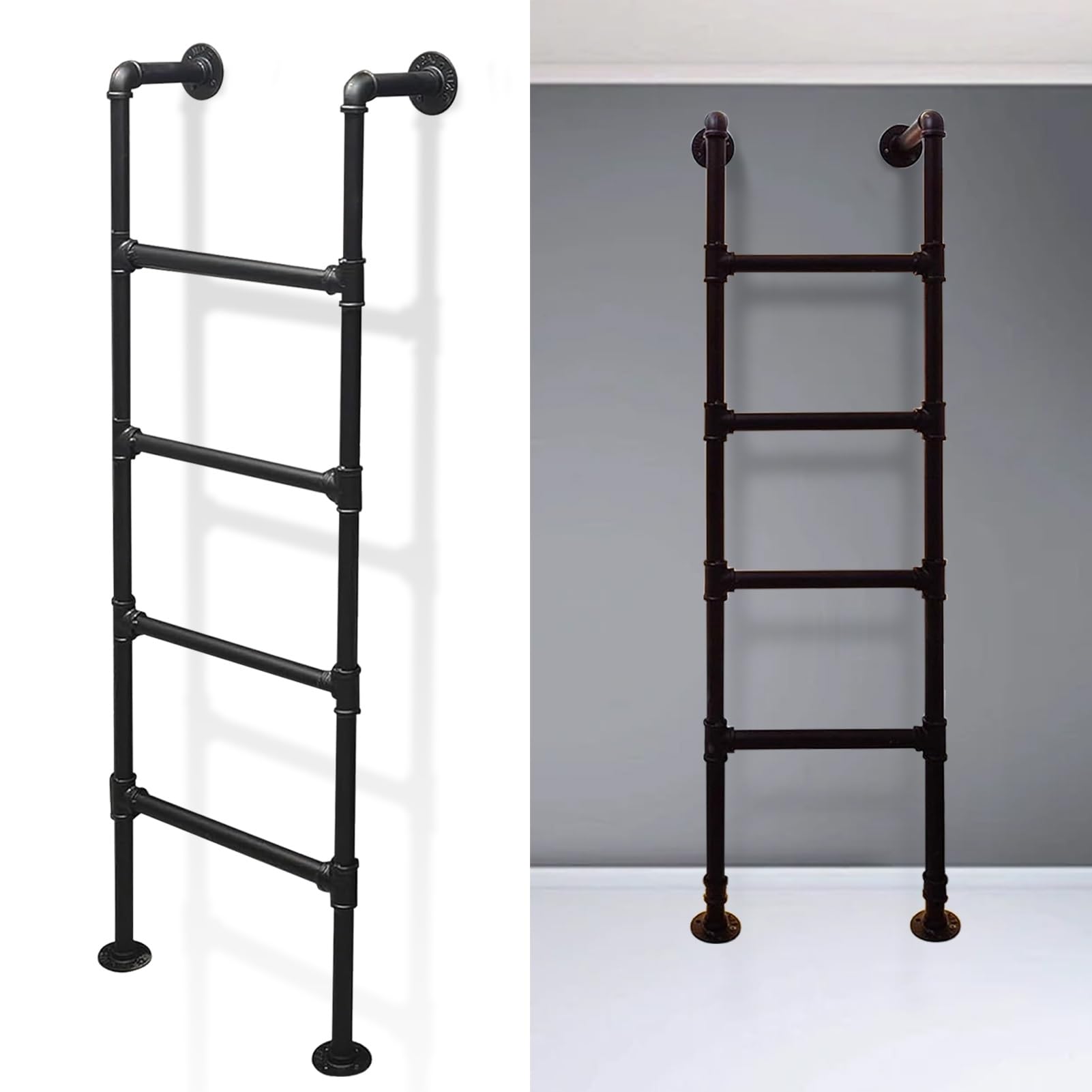 Échelle de lit superposé en fer forgé noir durable et sur-mesure