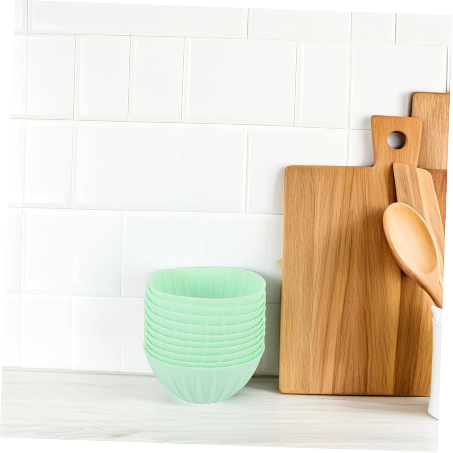 Cabilock 10pcs Silicone Bread Basket Silicone Bread Bowl Sourdough Basket Sourdough Starter Container Dough Proofing Bowl Green