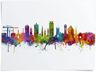 Plymouth England Skyline art print poster, unframed -3146