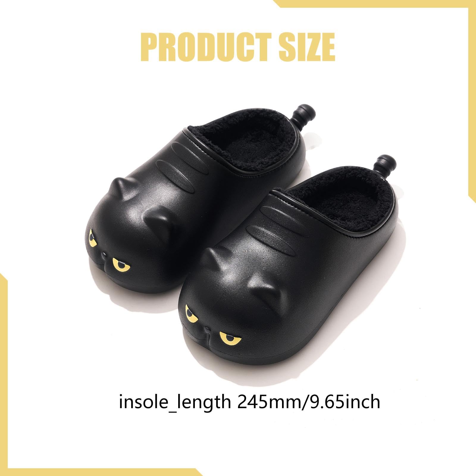 Pantuflas de felpa de invierno, regalo de cumpleaños, divertidas, suaves y antideslizantes, para el dormitorio y el hogar, Negro, 38 39