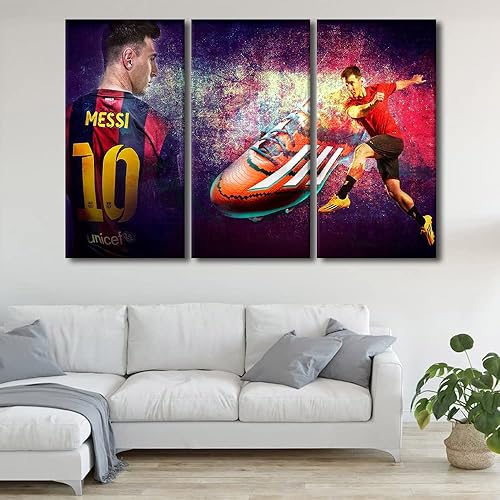 Miniatura 166 de TISHIRON 3 paneles CR7 Cristiano Ronaldo - Póster en lienzo para decoración de pared, pelota deportiva, casa moderna, para club, arena, sala
