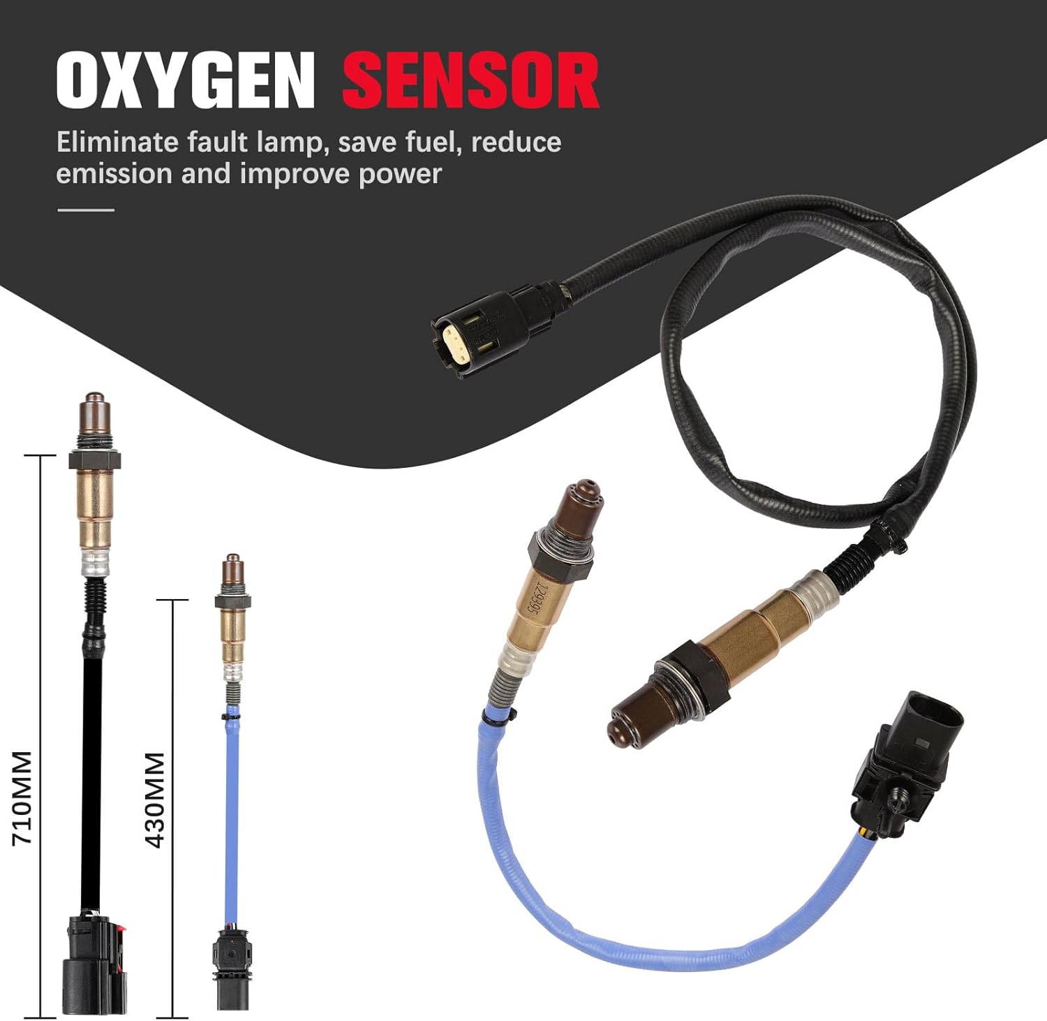 Oxygen Sensor Upstream Downstream O2 Sensor Set 2PCS Replacement for Ford Focus 2012 2013 2014 2.0L, for Fusion 2013-2014 1.6L, for Lincoln MKC 2015 2.3L 234-5113 234-4575 8F9Z-9F472-H CV6Z-9G444-A