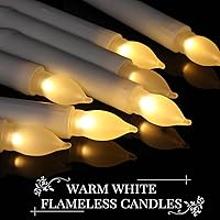 Vista 3 de Macarrie - Juego de 108 velas LED sin llama, con pilas, con luz parpadeante eléctrica, velas cónicas manuales, para decoración de Halloween, luz