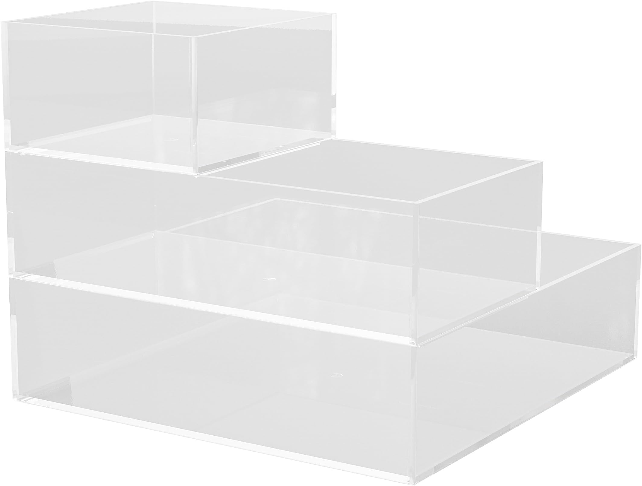 Brody Desktop Storage Organizer, Stack and Slide Plastic Organizer Tray, Organizer for Office, Kitchen, or Vanity, 1-S, 1-M, 1-L