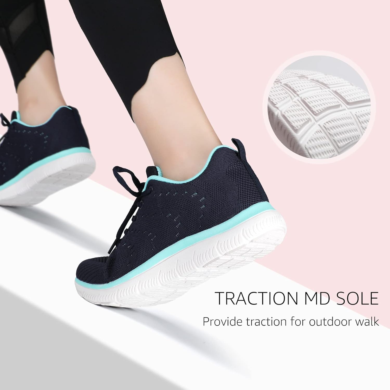 STQ Tennis Shoes Womens Sneakers Breathable Mesh Walking Shoes Arch Support Orthopedic Athletic Workout Gym Running Shoe for Travel Jogging Sports Cross Training - Image 4