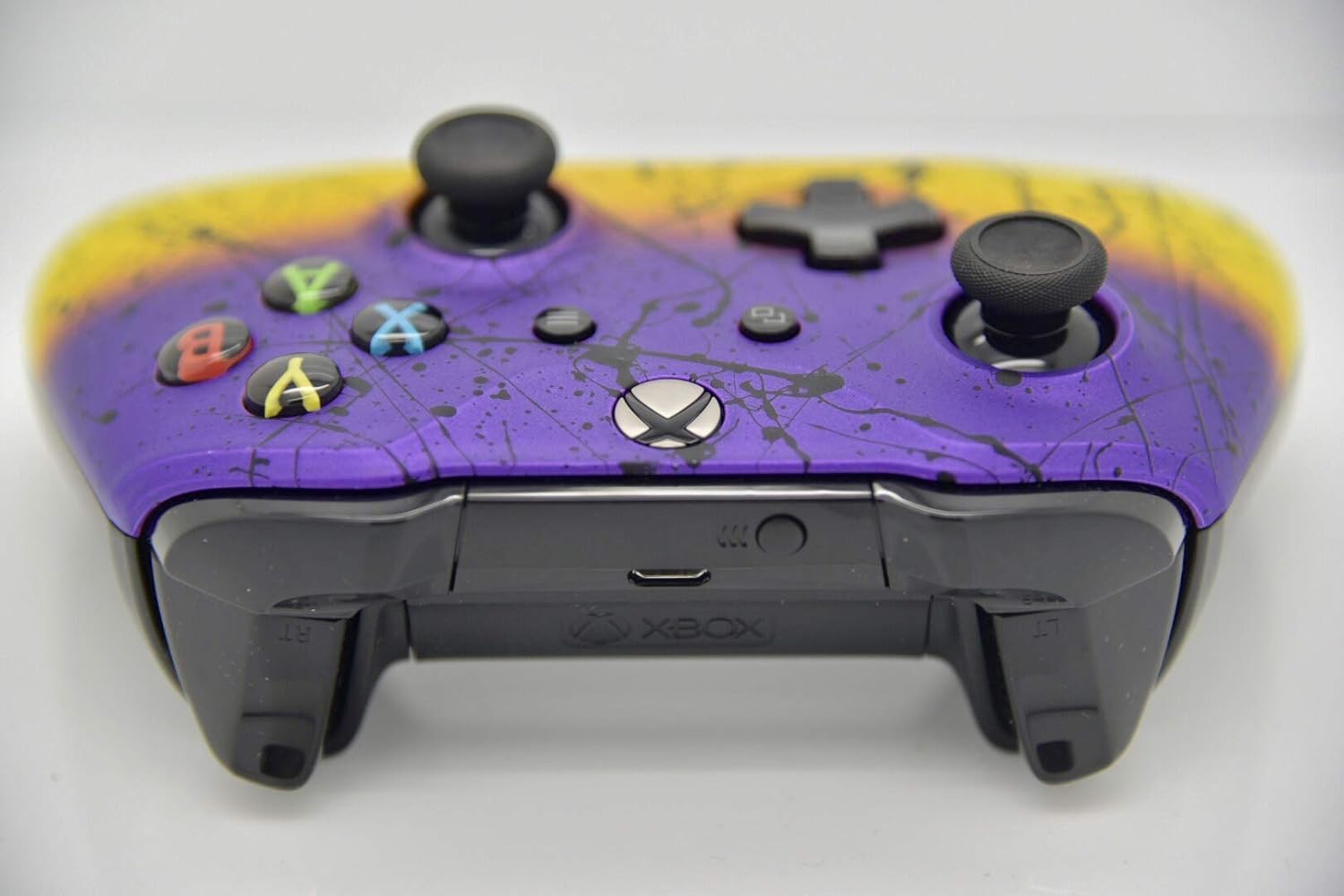 Hand Airbrushed Fade Custom Controller - Compatible with Xbox One (Matte Purple & Yellow)