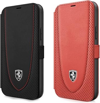 Amazon Co Jp エアージェイ Ferrari 公式ライセンス品 Iphone12 12pro 兼用 6 1インチ 手帳型ケース 本革 パンチングレザー ブックタイプ ビジネス かっこいい ブランド メタルエンブレム フェラーリ 6 1インチ アイフォン12 12プロ 兼用 Feogoflbkp12m レッド