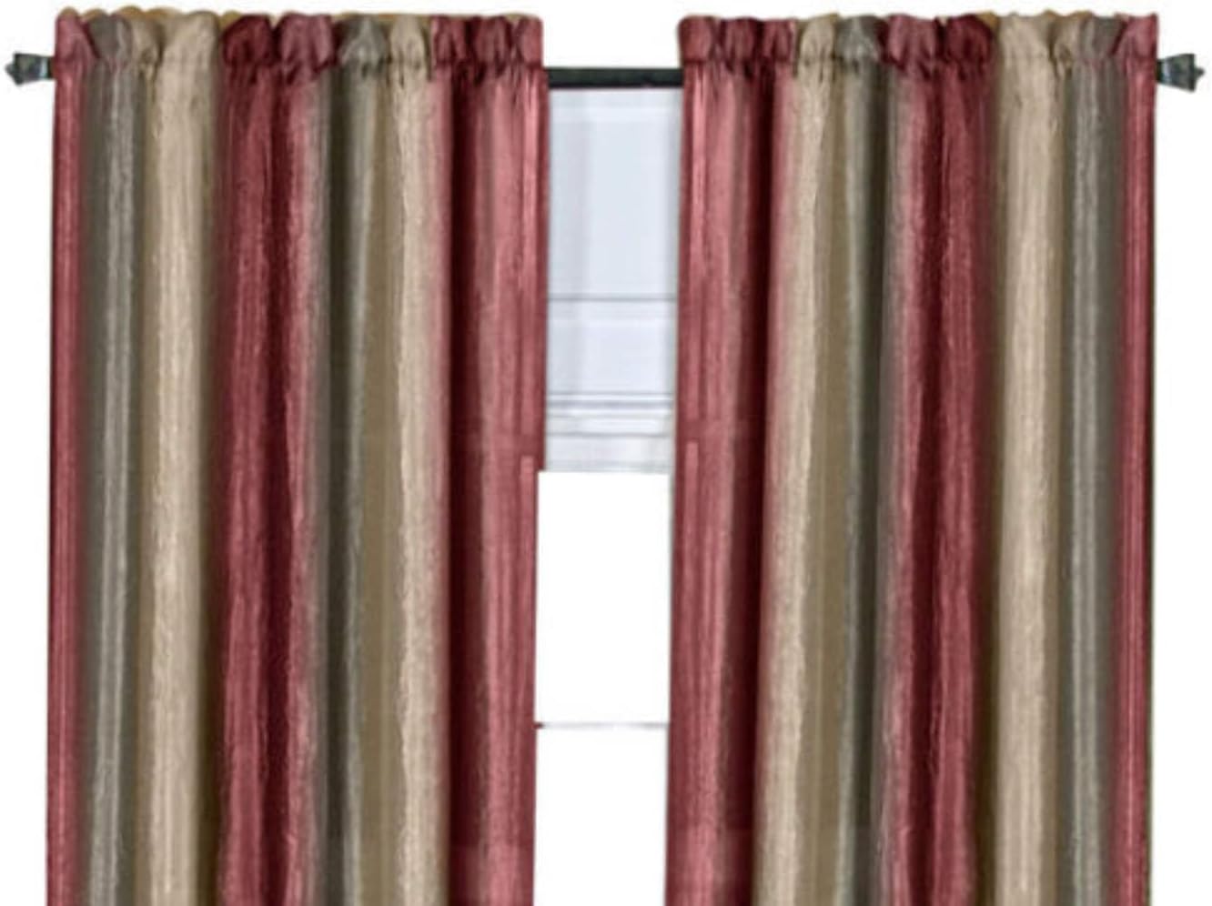 ACHIM Ombre Panel Light Filtering Semi-Sheer Window Curtain - 84 Inch Length, 50 Inch Width - Burgundy- Light Filtering Soft Polyester Drapes for Bedroom Living & Dining Room Home Decor