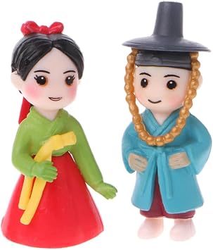 Korean Lovers Figure Ornaments Miniature Bonsai Fairy Garden Decor Pots for Outdoor Large Gallon for Plant Indoor in Ceramic Hanging for in Hanging Clay Small Flower