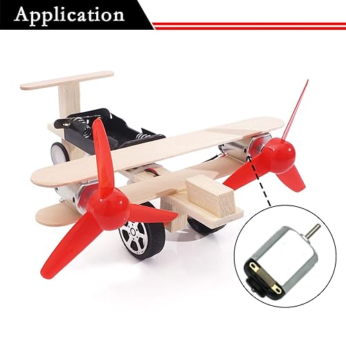 Miniatura 7 de EUDAX Juego de 6 pequeños motores eléctricos de CC de 1.5 V-3 V 24000 RPM con 2 x 1.5 V AA funda de soporte de batería, soporte de motor,