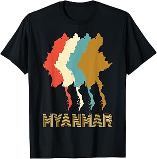 Vintage Myanmar T-shirt, I Love Burma Country Map Tee Shirt