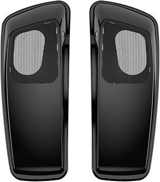 Advanblack Vivid Black 6X9 Saddlebag Speaker Lids For 2014+ harley Touring