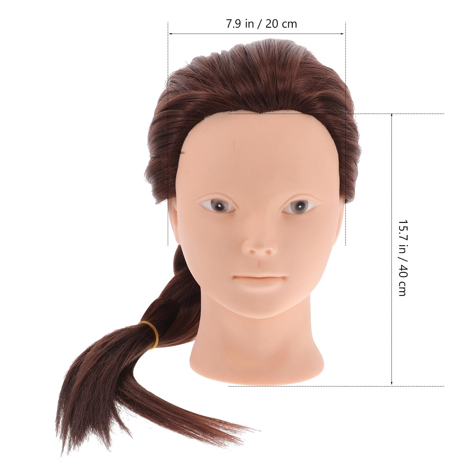 Tête de Mannequin Coiffure et Maquillage Cheveux Humains Marron