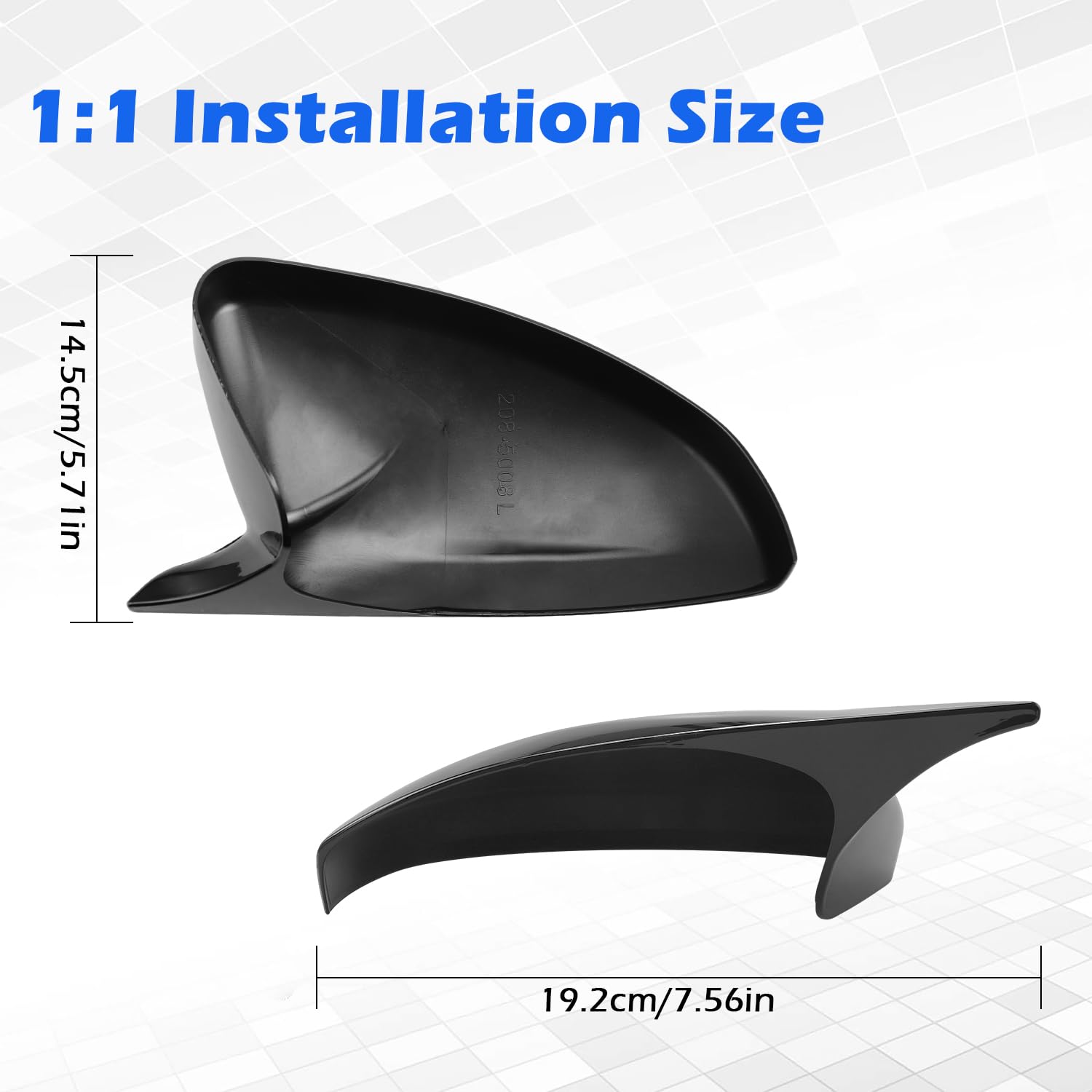 TECTICO Copri Specchietti Retrovisori - Calotte Specchietti Esterni Compatibile con Peugeot 208, 308, 408, 508, 307, 2008, 4008, 5008 (2013–2023), Nero Lucido, 1 paio