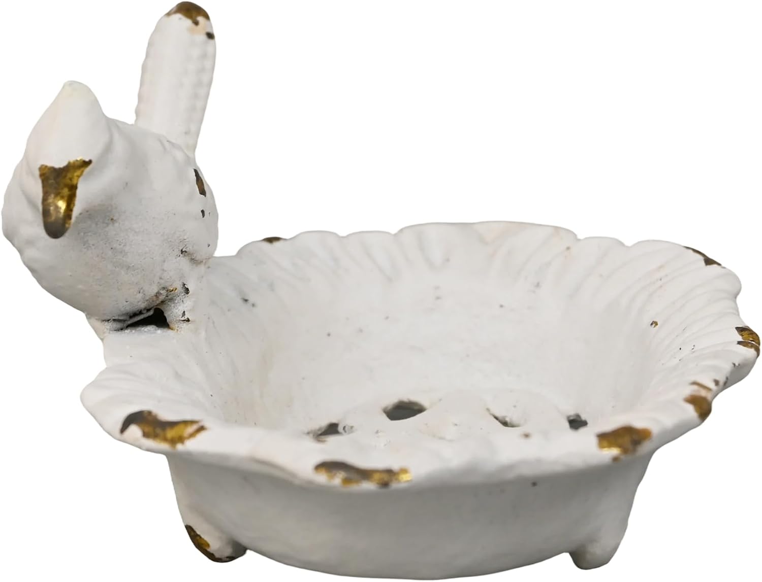 Vintage Heavy Duty Cast Iron Soap Holder Rustic Distressed Handmade Decor Bird Metal Soap Dish for Farmhouse Kitchen Bathroom Sink Vanity Organization Decorative Practical Bath Soap Box Container