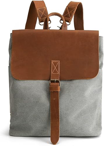 Womleys Mochila de lona vintage para mujeres y niñas mochila de viaje casual compras senderismo mochila para estudiantes Gris Viajes senderismo