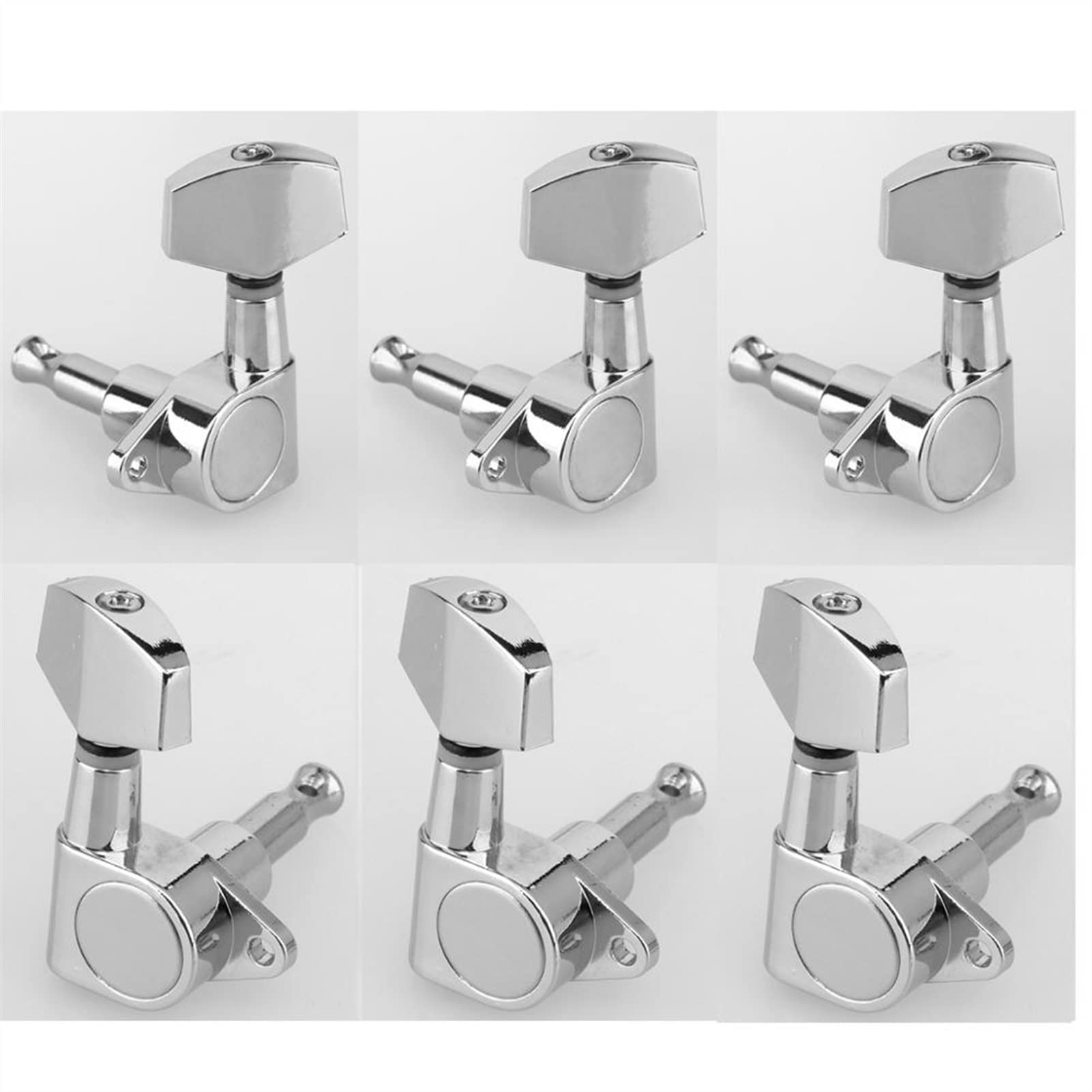 FLFL Gitarren-Mechaniken Chrome Mit Crimson Pearl-Taste 2R2L. Versiegelte Ukulele Tuner Tuning Pegs Keys Maschinenköpfe Set