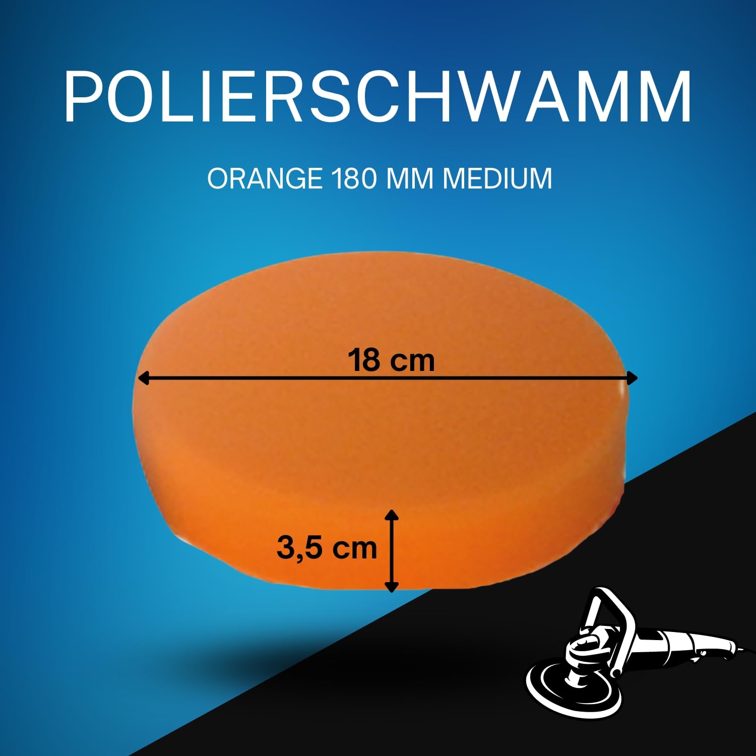 XXL Sparset – 10 x profesional Medium esponjas para máquina pulidora – Base adherente – 180 mm – Perfecta Auto abrillantador – pulir Set