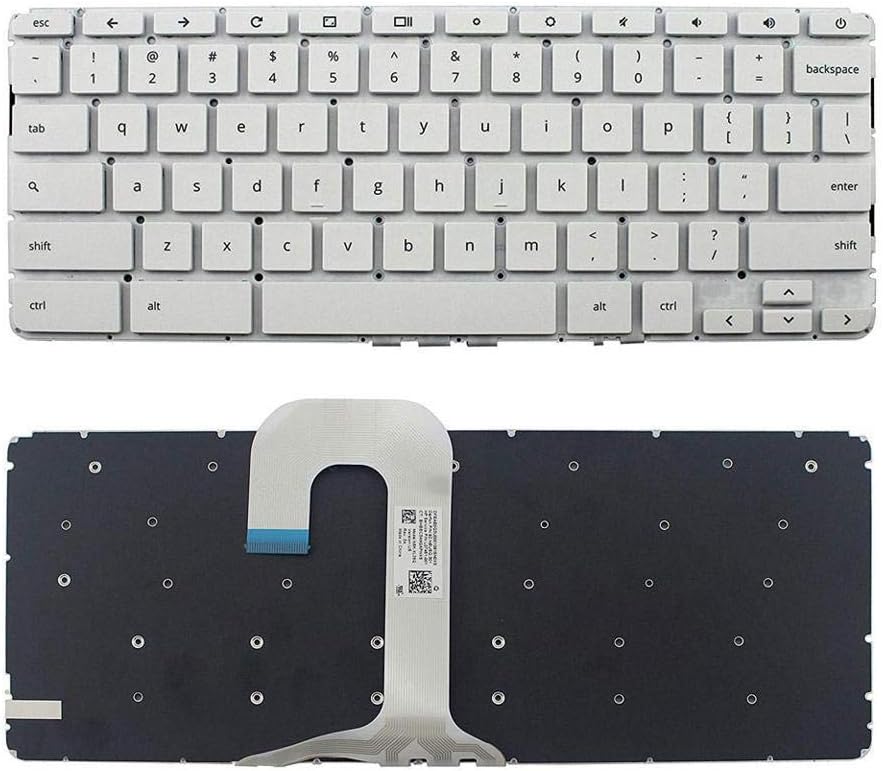 New US White English Laptop Keyboard (Without Frame) for HP Chromebook 14-ca 14-CA020NR 14-CA021NR 14-CA023NR 14-CA030NR 14-CA040NR 14-CA043CL 14-CA045CL 14-CA050NR 14-CA051WM 14-CA052WM 14-CA053CL