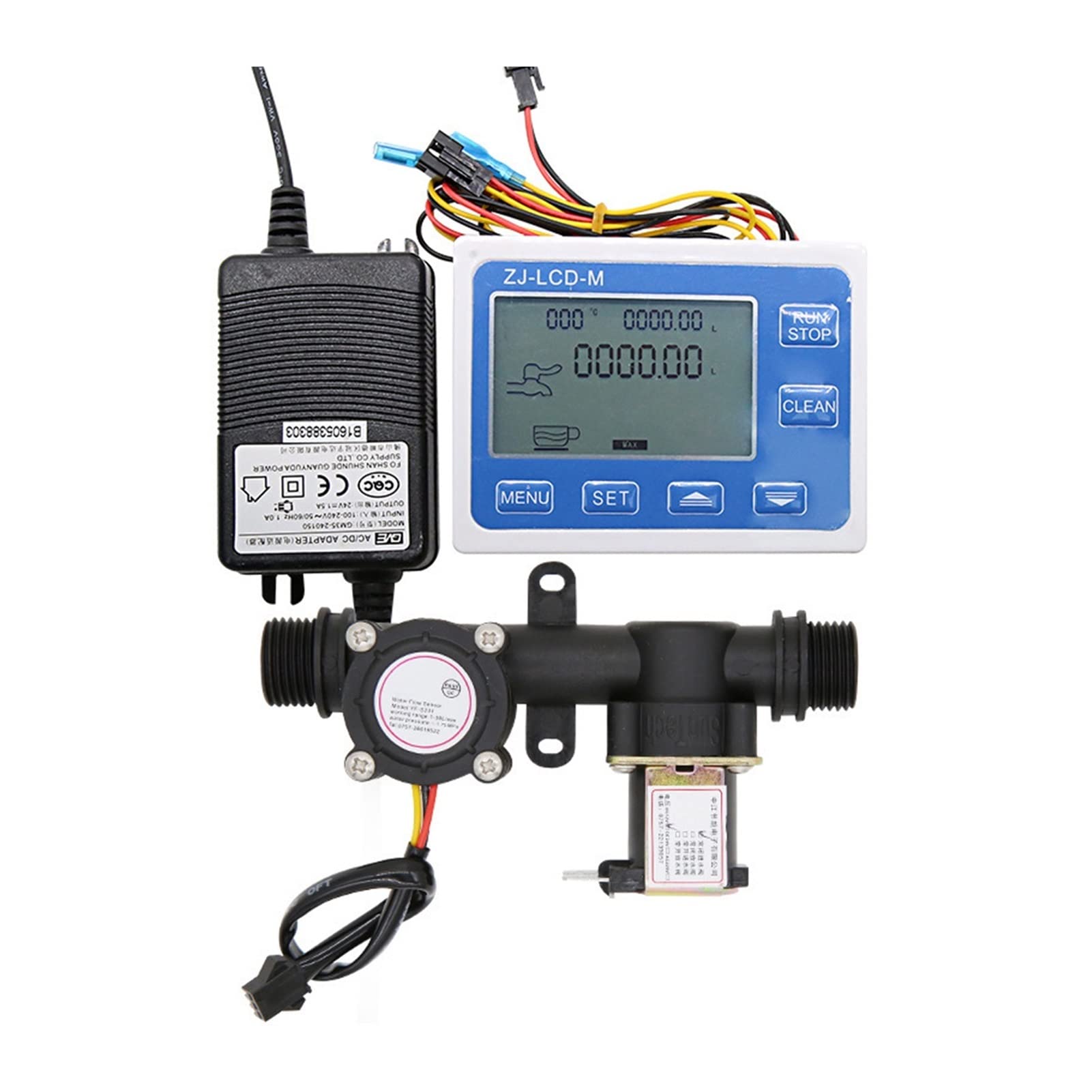 CUDTAPI Digital Display Water Flow Meter Flow Quantitative Controller Flow Sensor Solenoid Valve Integrated Valve Use To Control And Display Liquid Flow