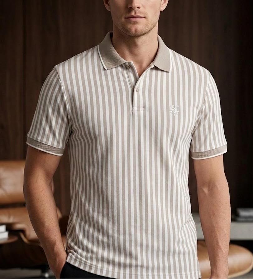 Image of Men Polo Cotton Rich Regular Fit Half Sleeves T-Shirt