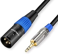 Vista 8 de Cable de conexión estéreo TRS de 0.138 in a doble XLR macho Pro, cable TRS estéreo de 1/8 pulgadas a 2 XLR macho en Y, cable de micrófono de parche