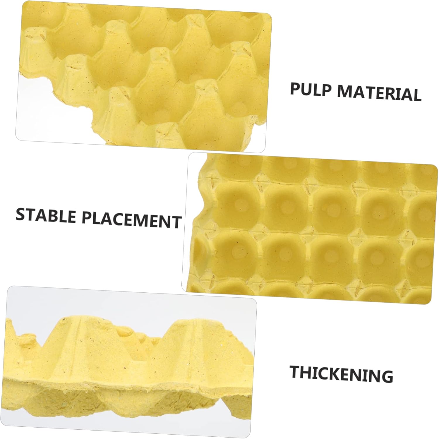 30-Pack Paper Pulp Egg Holders Stackable Egg Storage Trays for Kitchen for Household Use