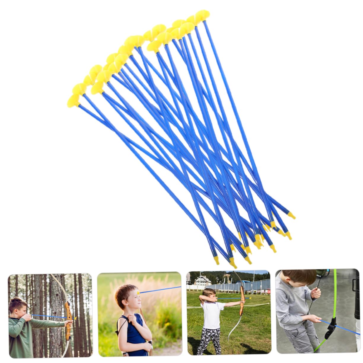 24 Flèches à Ventouse d'Entraînement pour Tir à Arc, Jeu Extérieur, Flèches de Remplacement en Plastique PVC