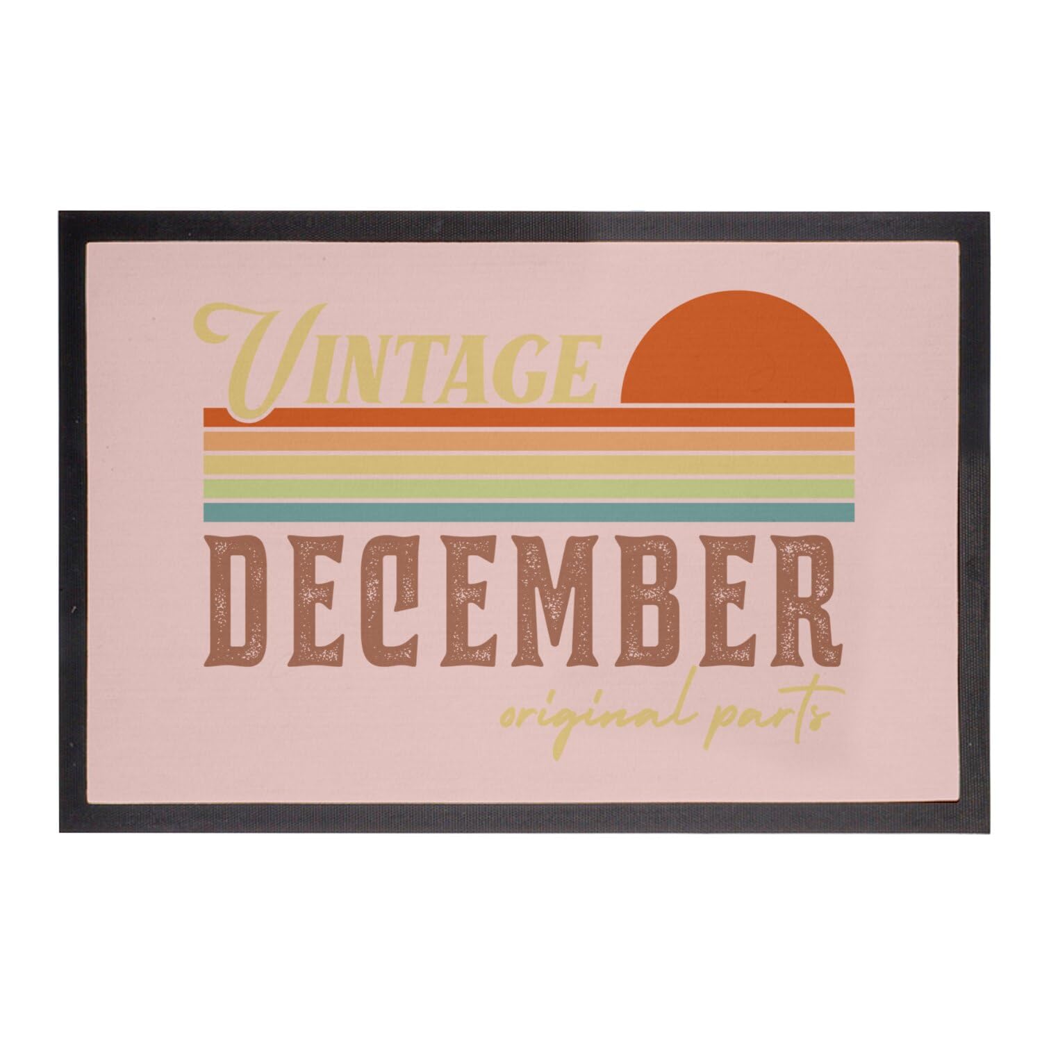 Paillasson Rose Décembre Cadeau Anniversaire Original - Tapis Rétro Style Anglais