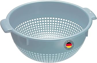 Westmark Scolapasta, con Manici Incassati e Supporti per Fissaggio, Plastica, Blu, 2126221B